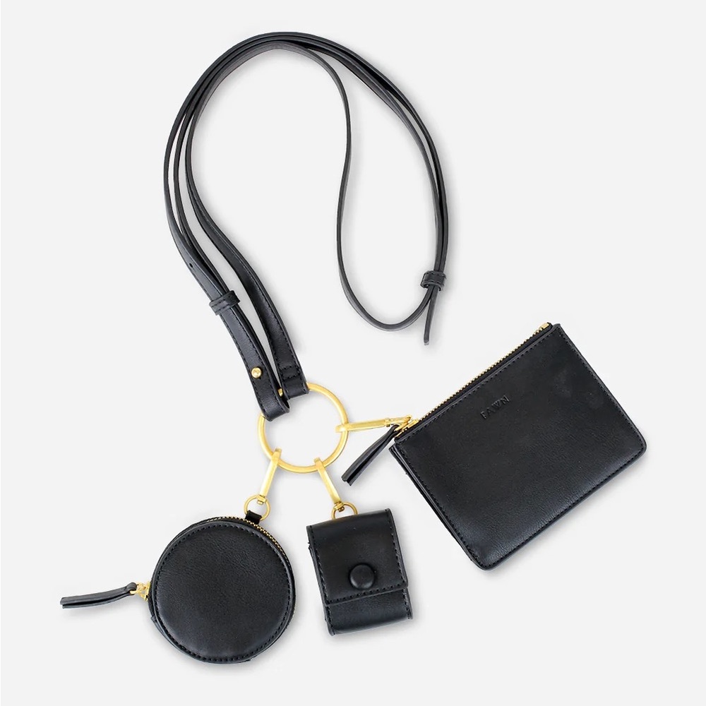 Fawn Design | Black Pouch Pendant Crossbody Set New with Tags